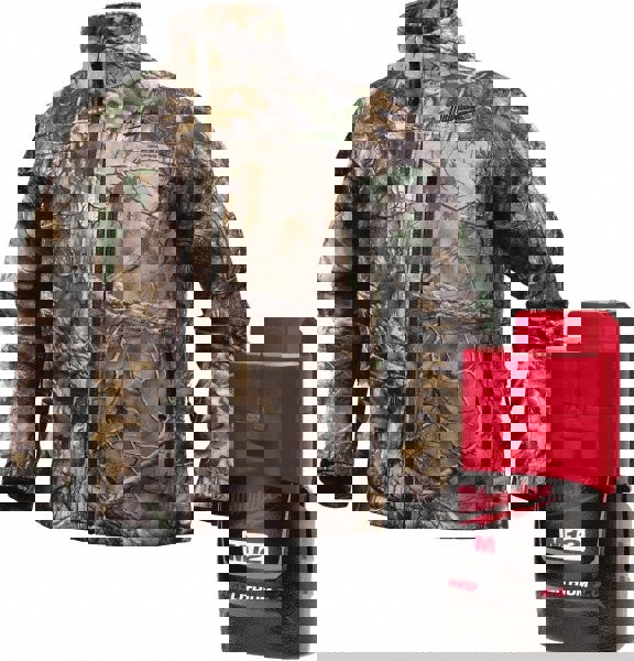 Heated Jacket: Size X-Large, Camouflage, Polyester